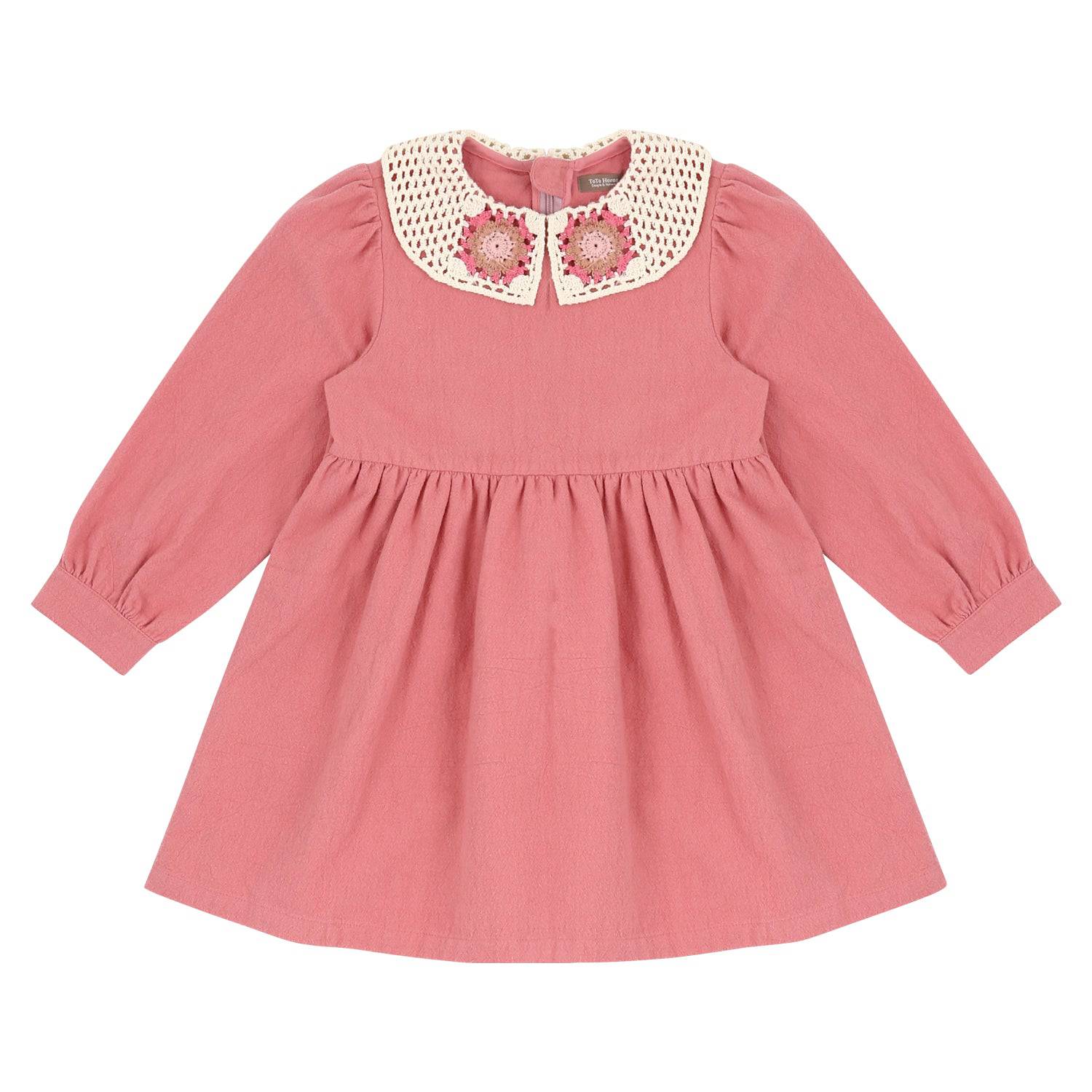 Erin Crocheted Collar Dress-Dress - Kids-ToTo Heros-ToTo Heros l Premium Children&#x27;s Clothing