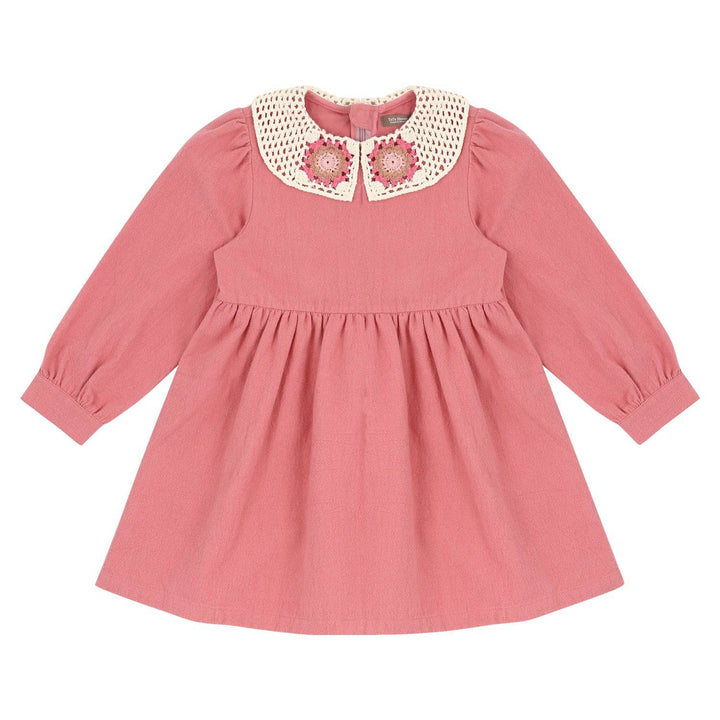 Erin Crocheted Collar Dress-Dress - Kids-ToTo Heros-ToTo Heros l Premium Children&#x27;s Clothing