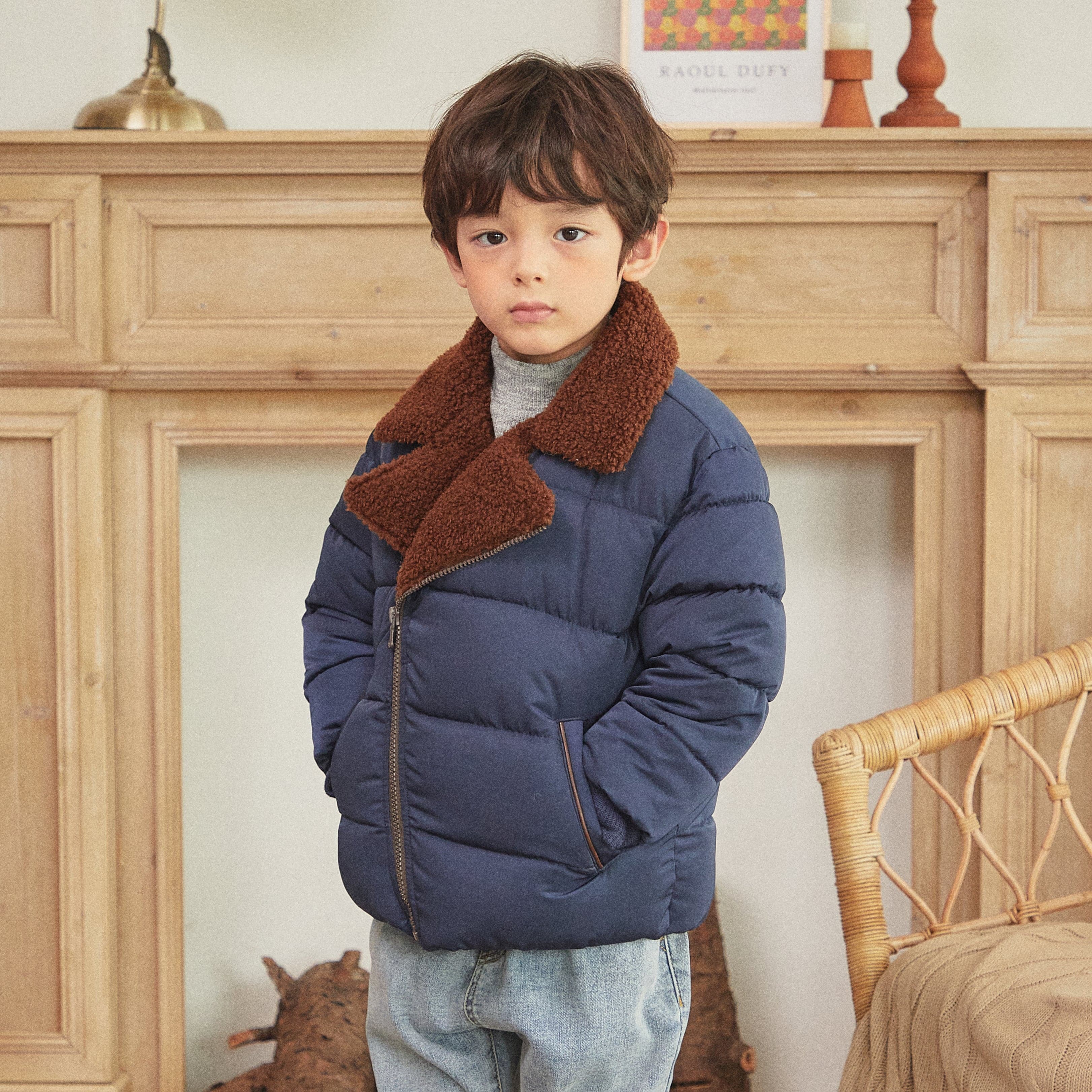 Faux Fur Collared Puffer Jacket-Puffer Jacket - Kids-ToTo Heros-ToTo Heros l Premium Children's Clothing