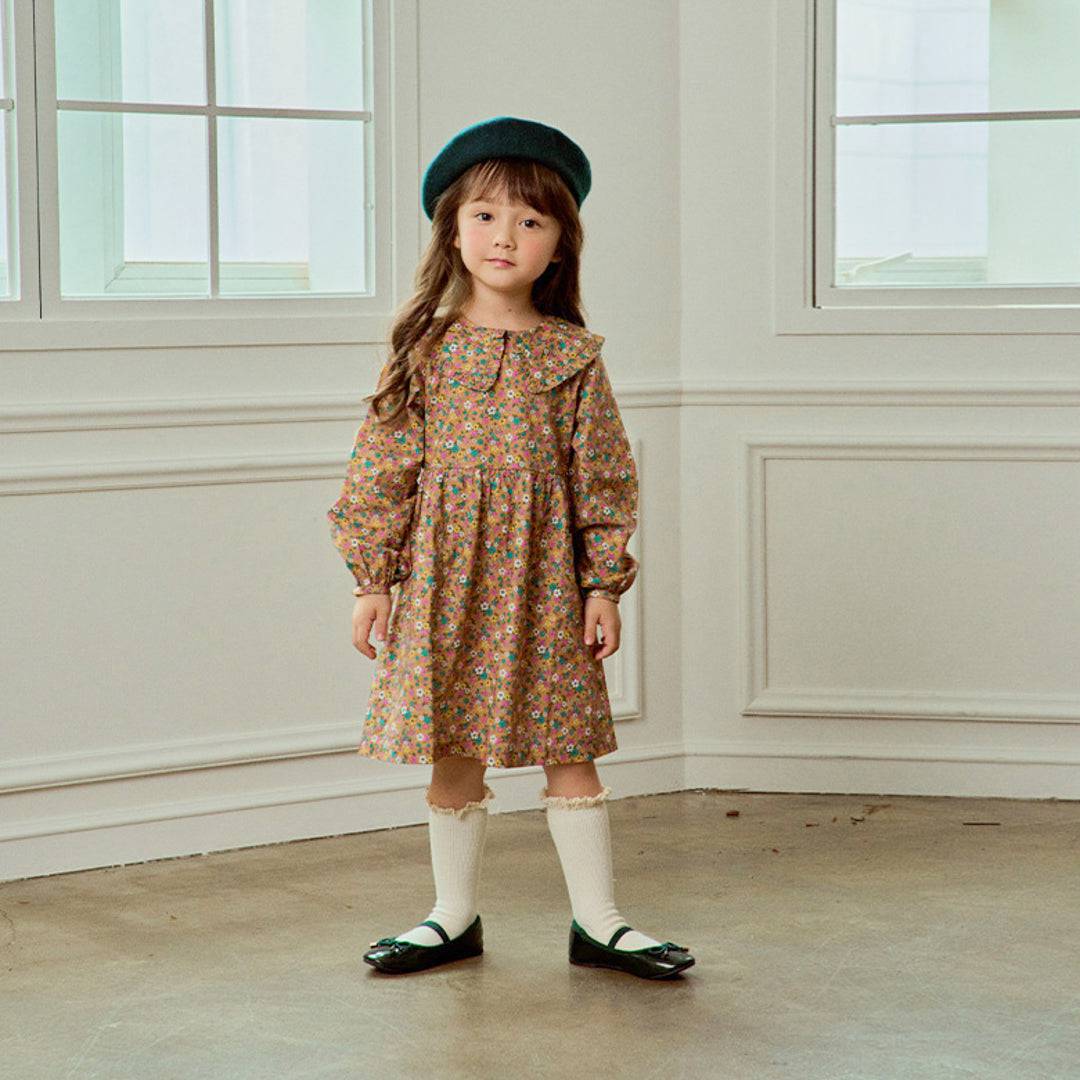 Flora Wide Collar Dress-Dress - Kids-ToTo Heros-ToTo Heros l Premium Children&#x27;s Clothing
