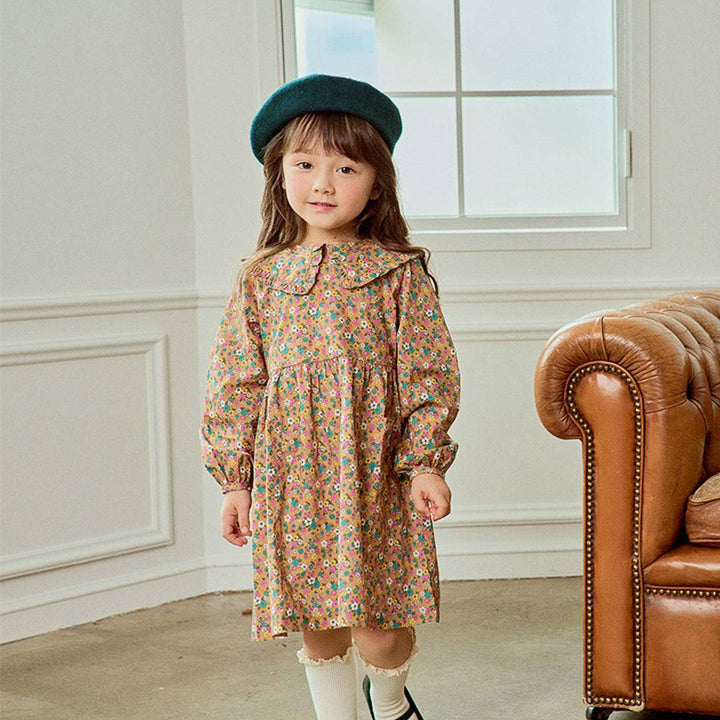 Flora Wide Collar Dress-Dress - Kids-ToTo Heros-ToTo Heros l Premium Children&#x27;s Clothing
