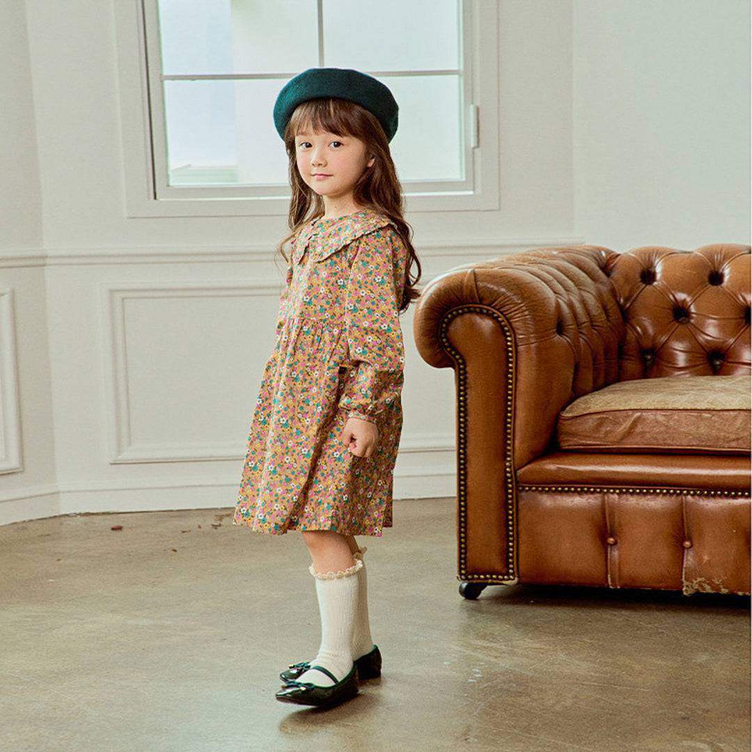 Flora Wide Collar Dress-Dress - Kids-ToTo Heros-ToTo Heros l Premium Children&#x27;s Clothing