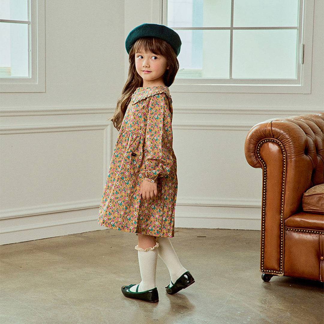 Flora Wide Collar Dress-Dress - Kids-ToTo Heros-ToTo Heros l Premium Children&#x27;s Clothing