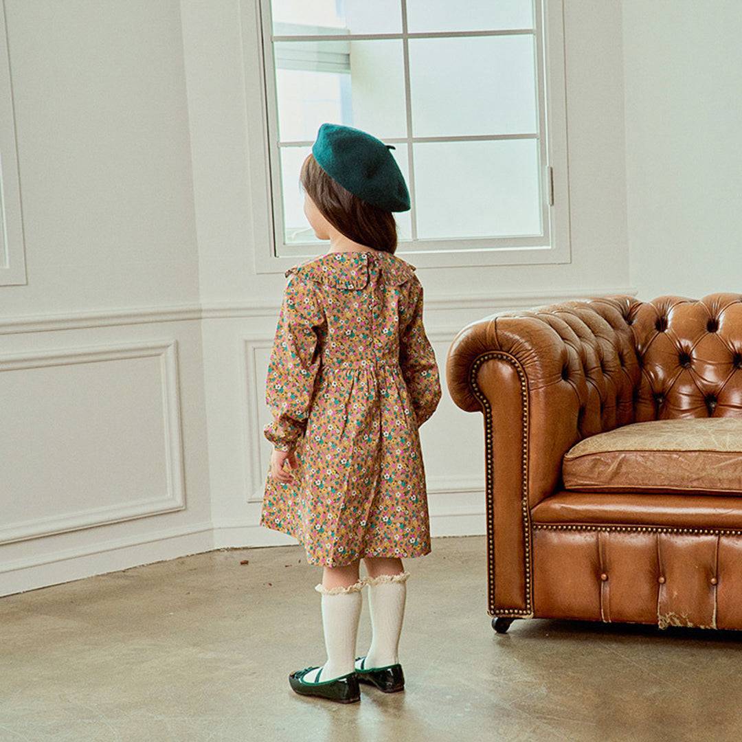 Flora Wide Collar Dress-Dress - Kids-ToTo Heros-ToTo Heros l Premium Children&#x27;s Clothing