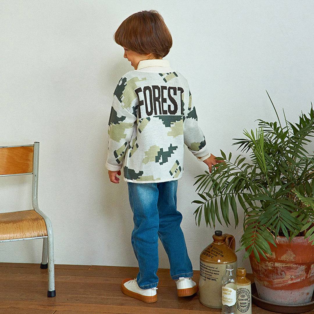 Forest Theme Knit Cardigan-Cardigan - Kids-ToTo Heros-ToTo Heros l Premium Children&#x27;s Clothing