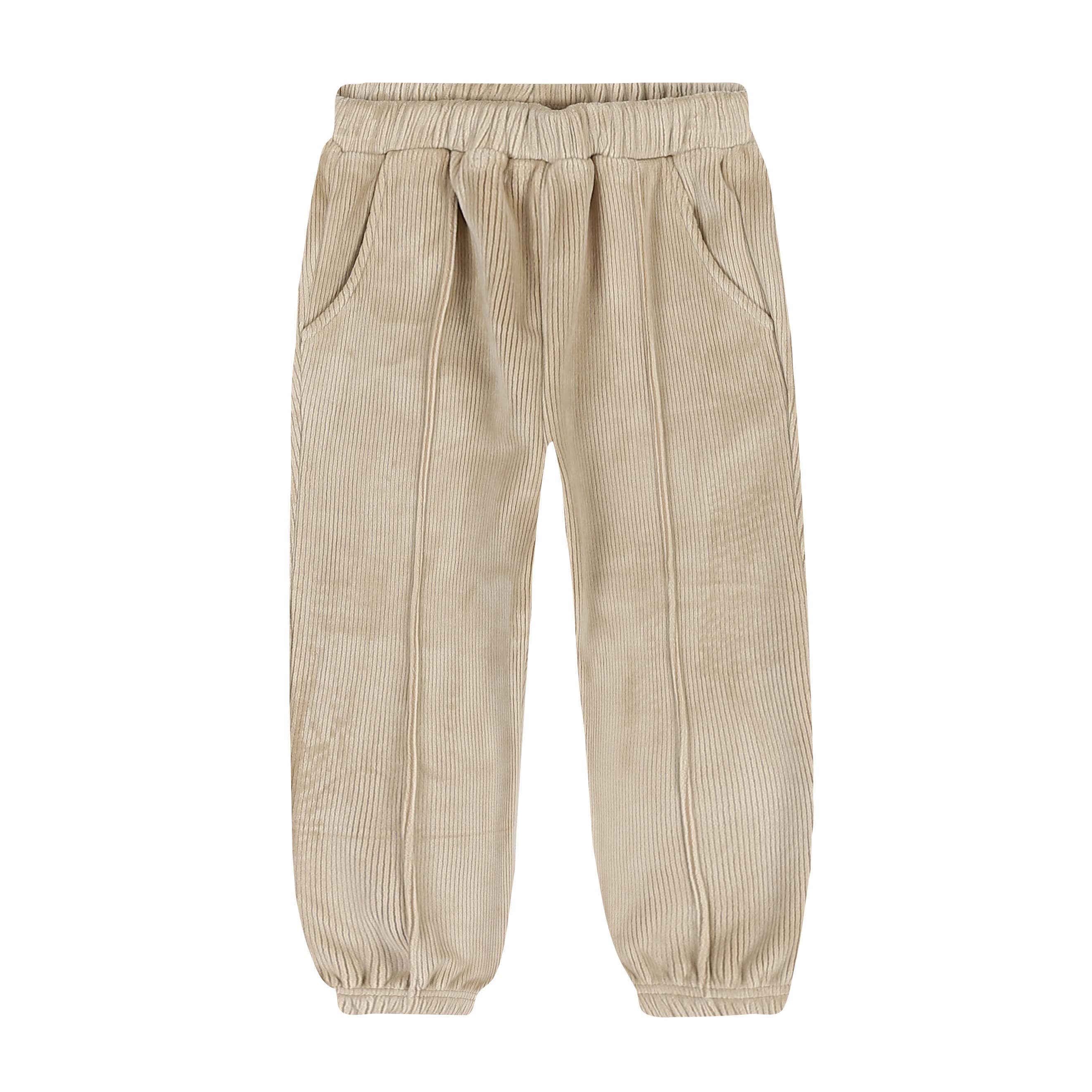 Frank Velvet Corduroy Jogger Pants-Pants - Kids-ToTo Heros-Beige-XXS-ToTo Heros l Premium Children&#x27;s Clothing