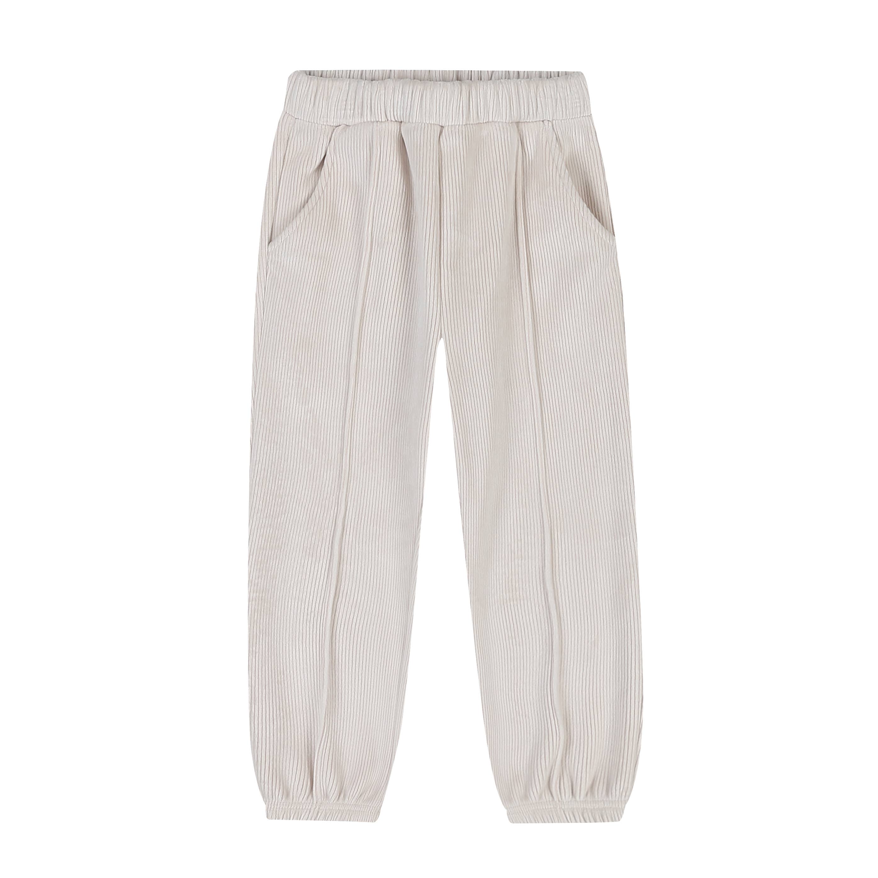 Frank Velvet Corduroy Jogger Pants-Pants - Kids-ToTo Heros-Ivory-XXS-ToTo Heros l Premium Children&#x27;s Clothing