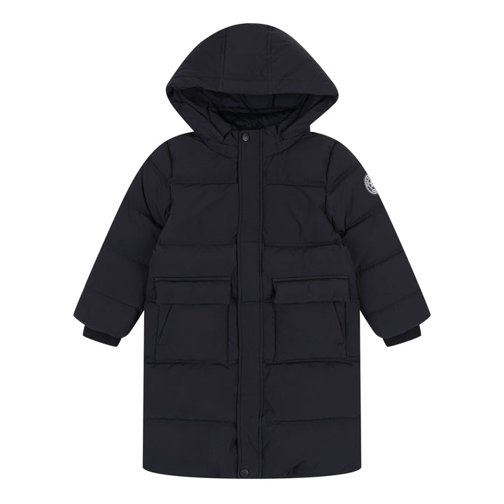 Full Length Down Puffer Jacket with Detachable Hood-Puffer Jacket - Kids-ToTo Heros-Black-XXS-ToTo Heros l Premium Children's Clothing