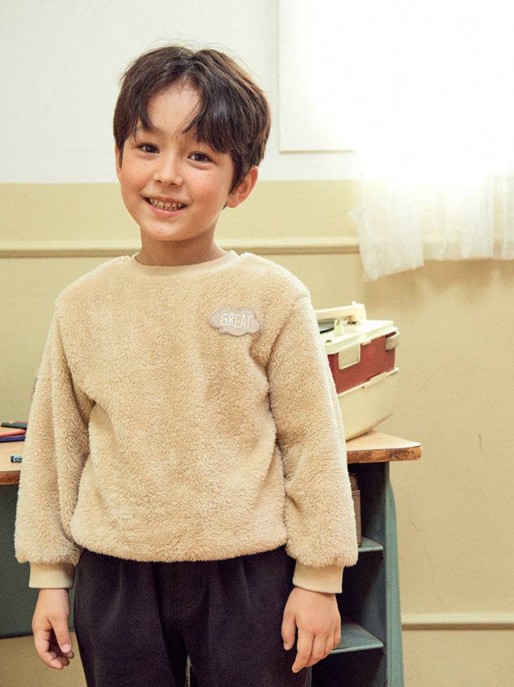 Fuzzy Teddy Pullover Sweatshirt-Sweatshirt - Kids-ToTo Heros-ToTo Heros l Premium Children&#x27;s Clothing