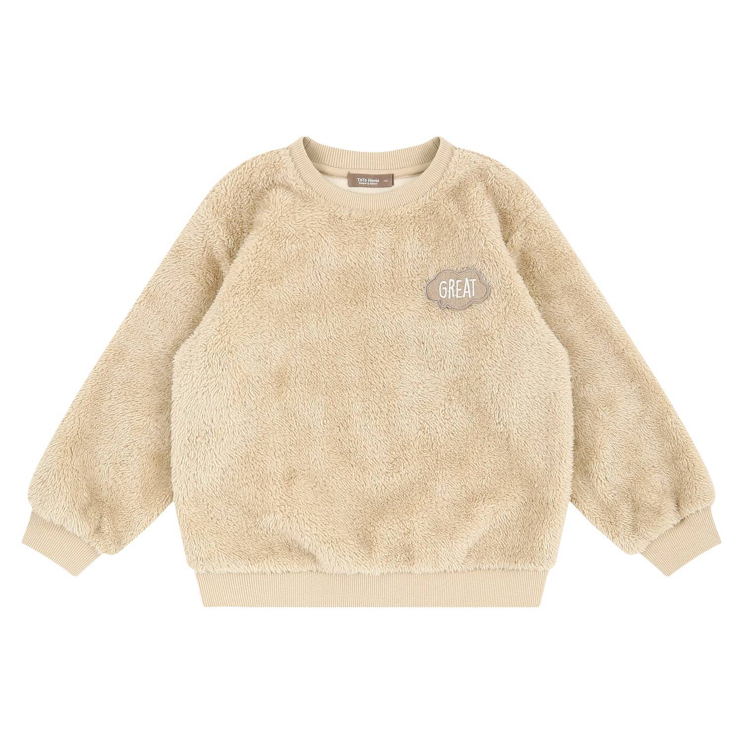 Fuzzy Teddy Pullover Sweatshirt-Sweatshirt - Kids-ToTo Heros-ToTo Heros l Premium Children&#x27;s Clothing