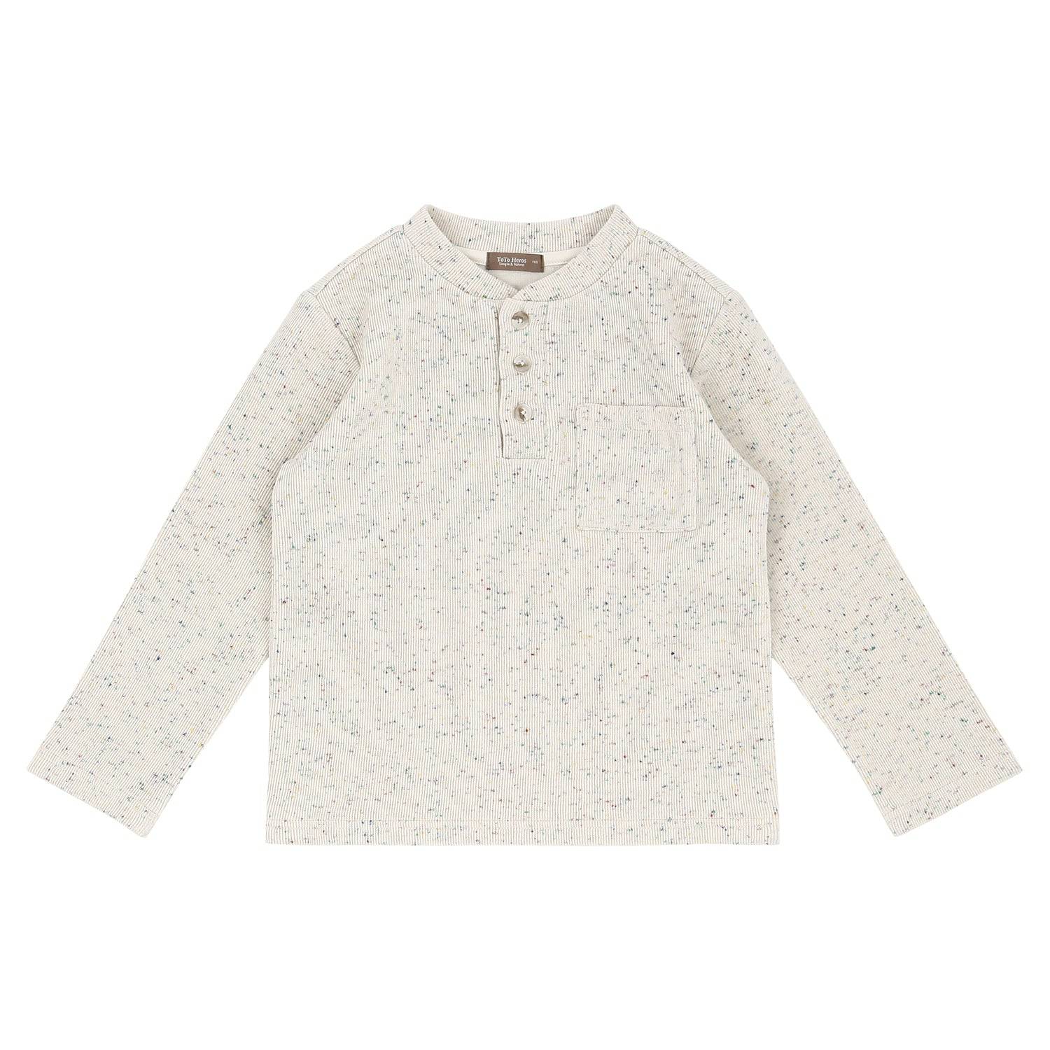 Henley Speckle T-Shirt-T-Shirt - Kids-ToTo Heros-ToTo Heros l Premium Children&#x27;s Clothing