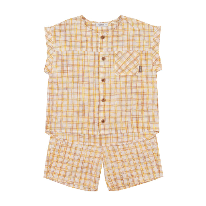 Holland Textured-Checkered Sleeveless Top & Shorts Set-Top & Skirt Set - Kids-ToTo Heros-