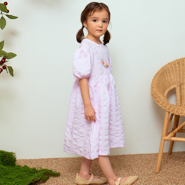 Holly Balloon Sleeve Summer Vacation Dress-Dress - Kids-ToTo Heros-