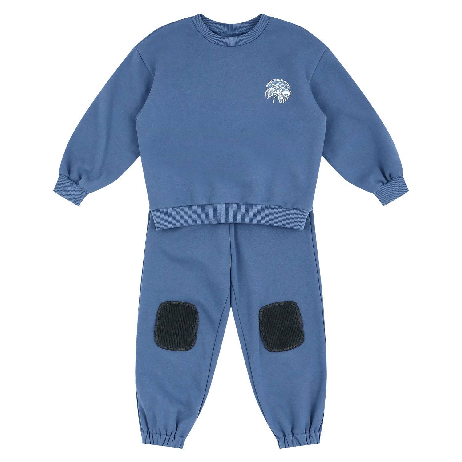 Evans Fleeced Sweatsuit Set with Elbow & Knee Patch - ToTo Heros l Premium Children's Clothing