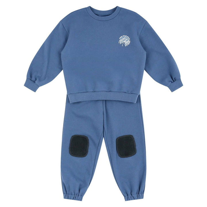 Evans Fleeced Sweatsuit Set with Elbow & Knee Patch - ToTo Heros l Premium Children's Clothing