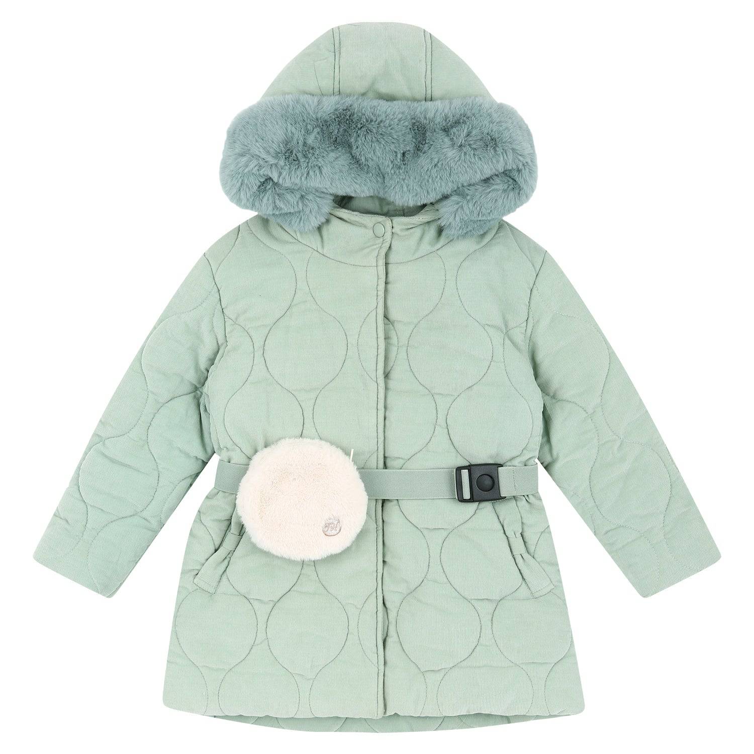 Corduroy Quilted Puffer Jacket with Belted Mini Bag - ToTo Heros l Premium Children's Clothing