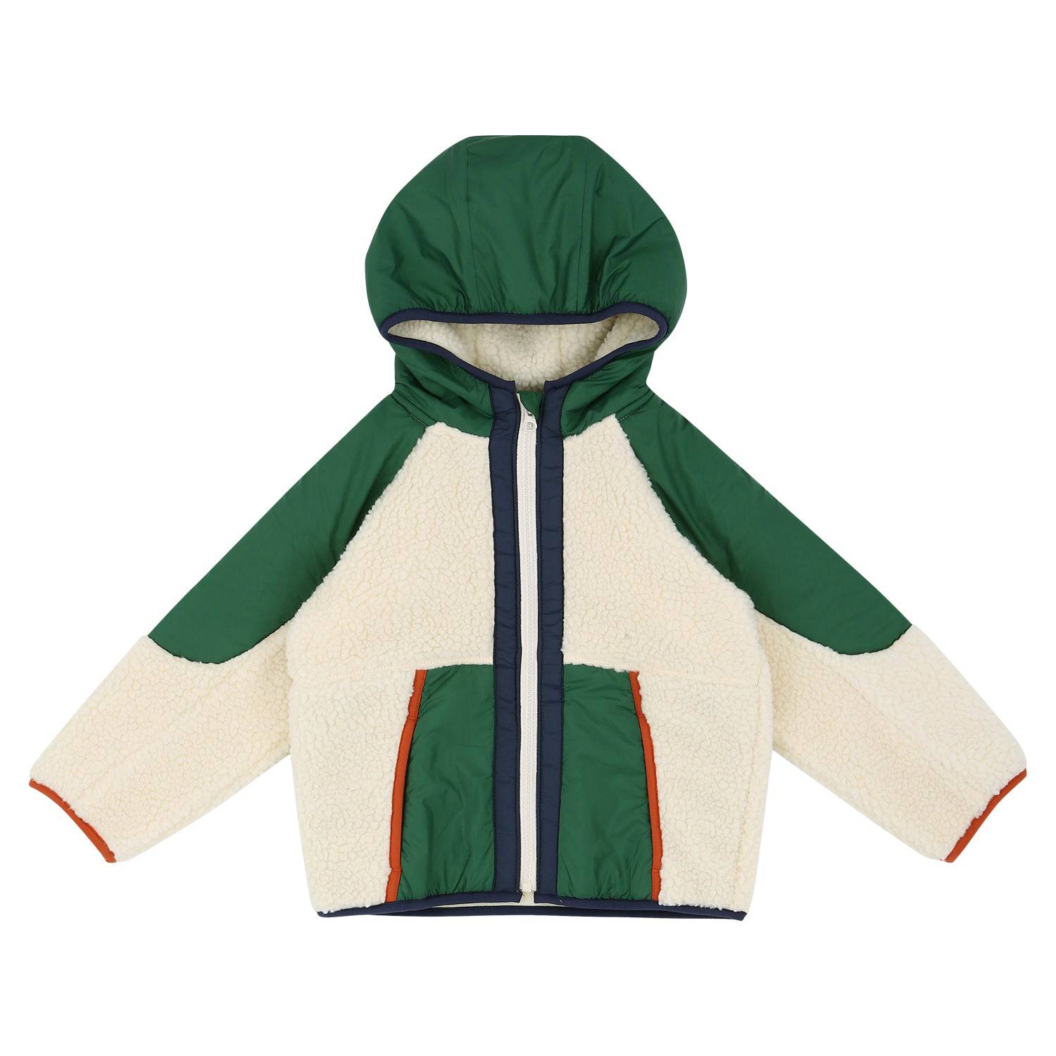 Color Contrast Fleece Hooded Jacket - ToTo Heros l Premium Children's Clothing