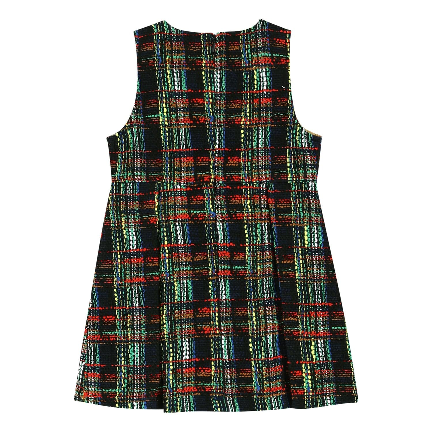 Multi Color Plaid Tweed Dress - ToTo Heros l Premium Children's Clothing