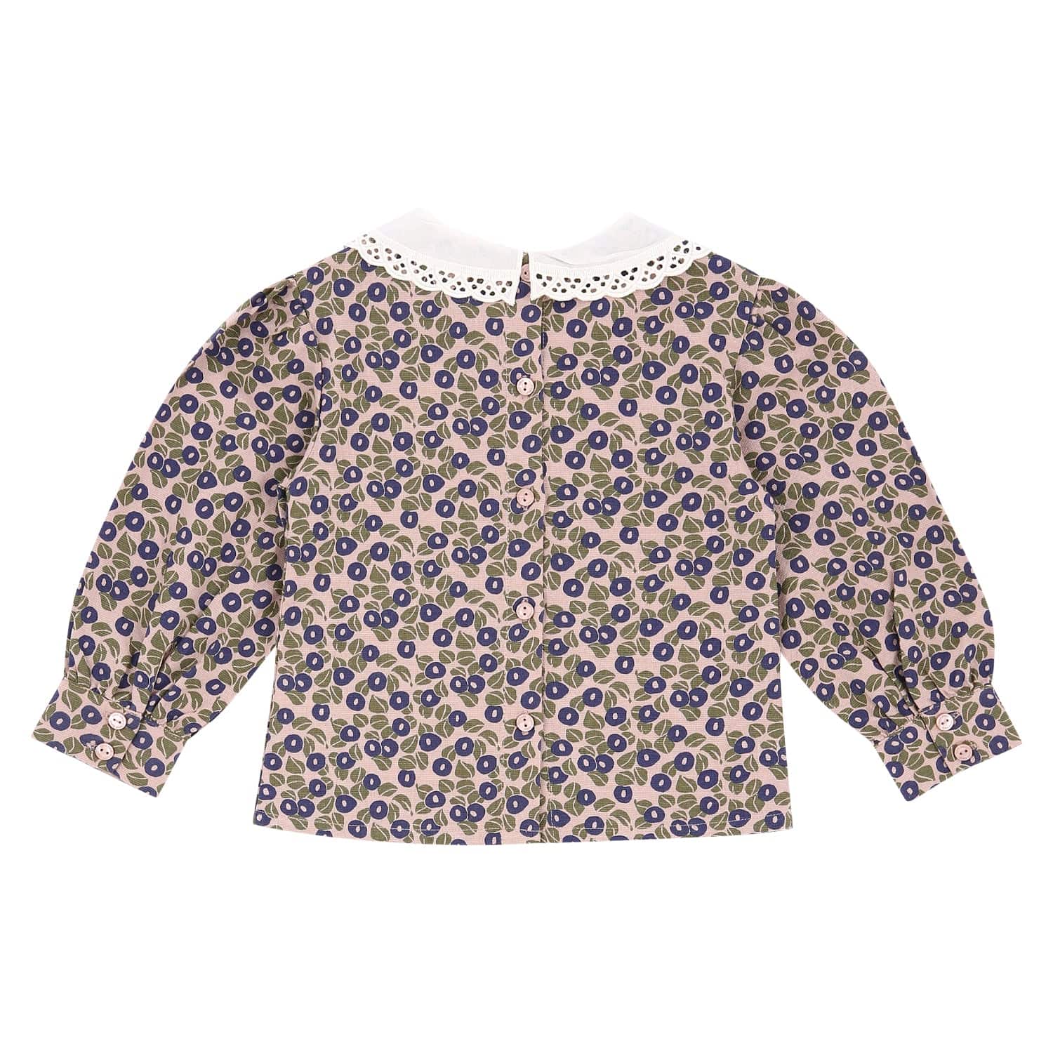 Melissa Eyelet Collared Print Blouse - ToTo Heros l Premium Children's Clothing