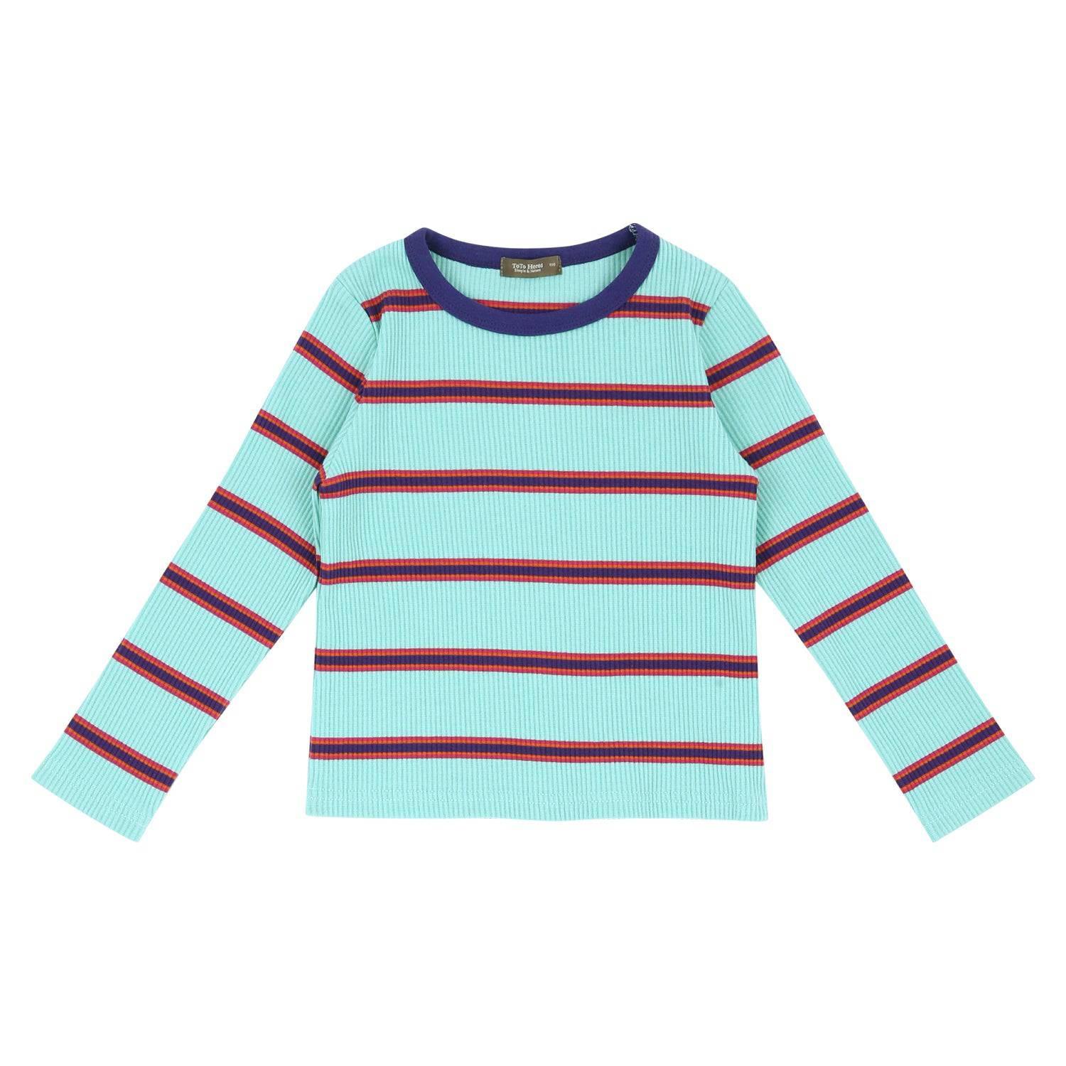 Ribbed Long Sleeve Multi Striped T-Shirt - ToTo Heros l Premium Children's Clothing