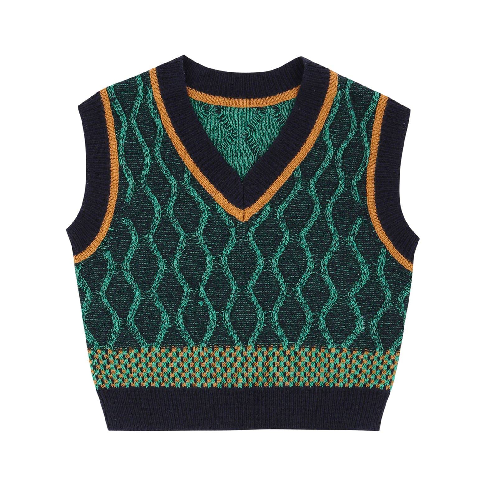 Wavy Pattern Knit Vest - ToTo Heros l Premium Children's Clothing