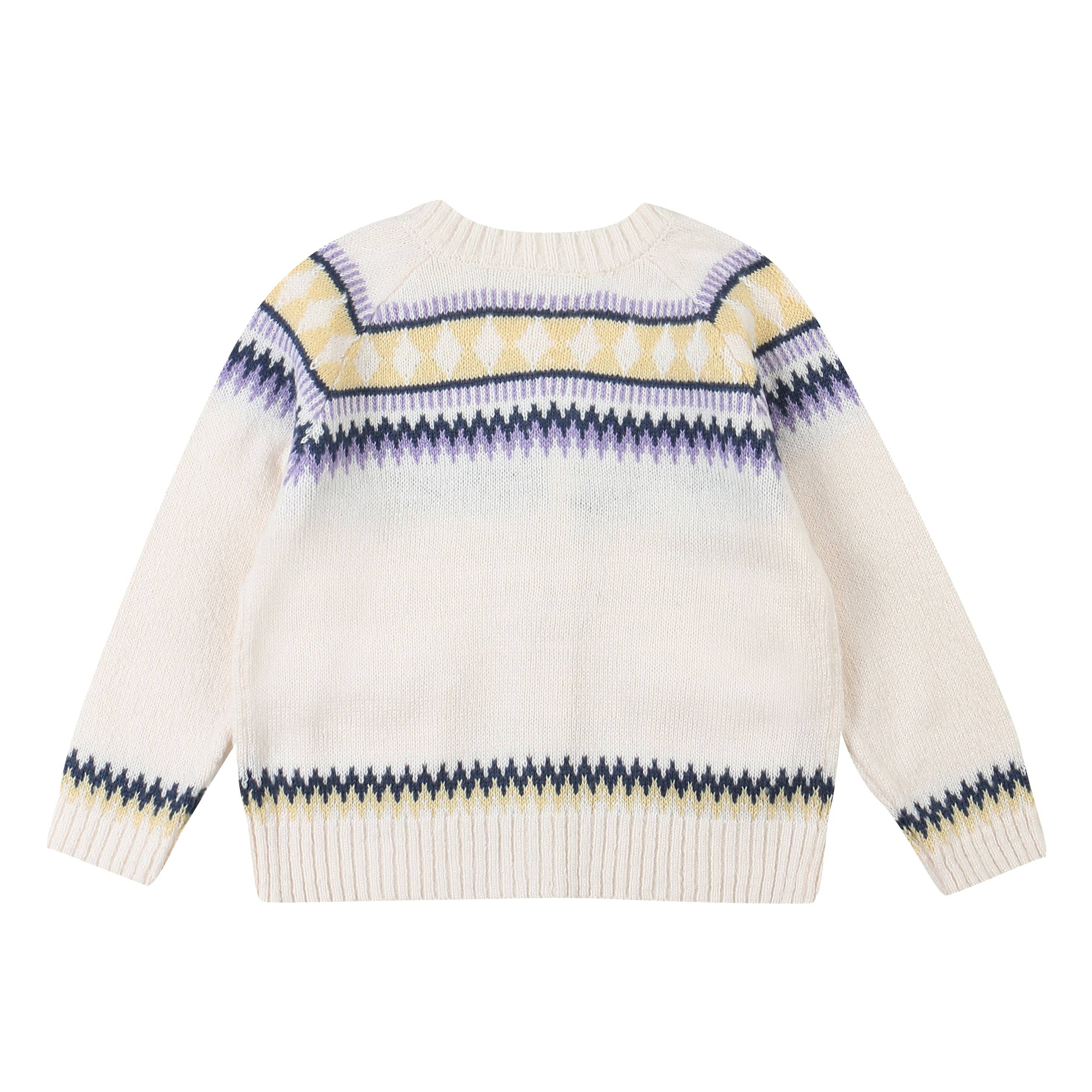 Ian Multi Color Fair Isle Pattern Knit Cardigan-Cardigan - Kids-ToTo Heros-ToTo Heros l Premium Children&#x27;s Clothing