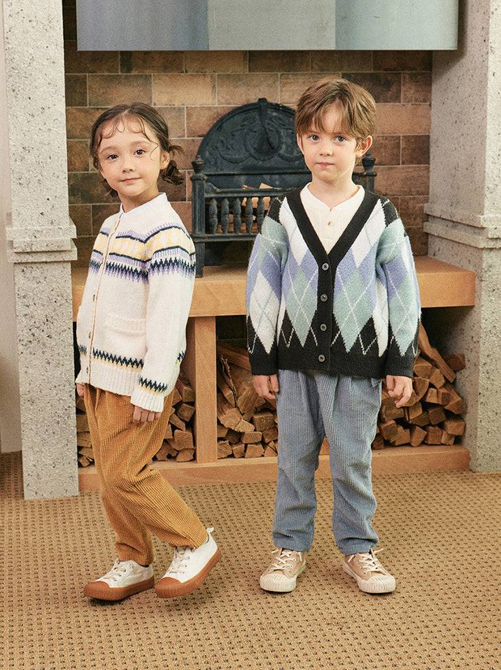 Ian Multi Color Fair Isle Pattern Knit Cardigan-Cardigan - Kids-ToTo Heros-ToTo Heros l Premium Children&#x27;s Clothing