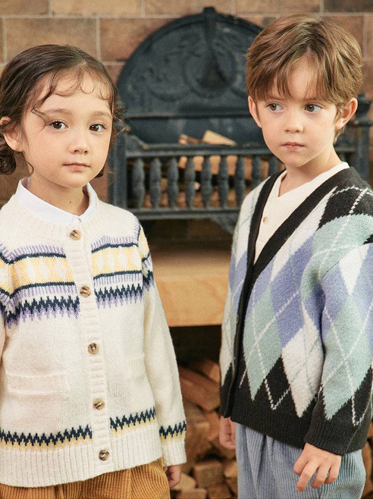 Ian Multi Color Fair Isle Pattern Knit Cardigan-Cardigan - Kids-ToTo Heros-ToTo Heros l Premium Children&#x27;s Clothing