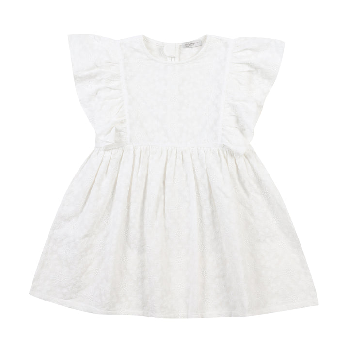 Jane Round Neck Ruffled Angel Sleeve Lace Dress-Dress - Kids-ToTo Heros-