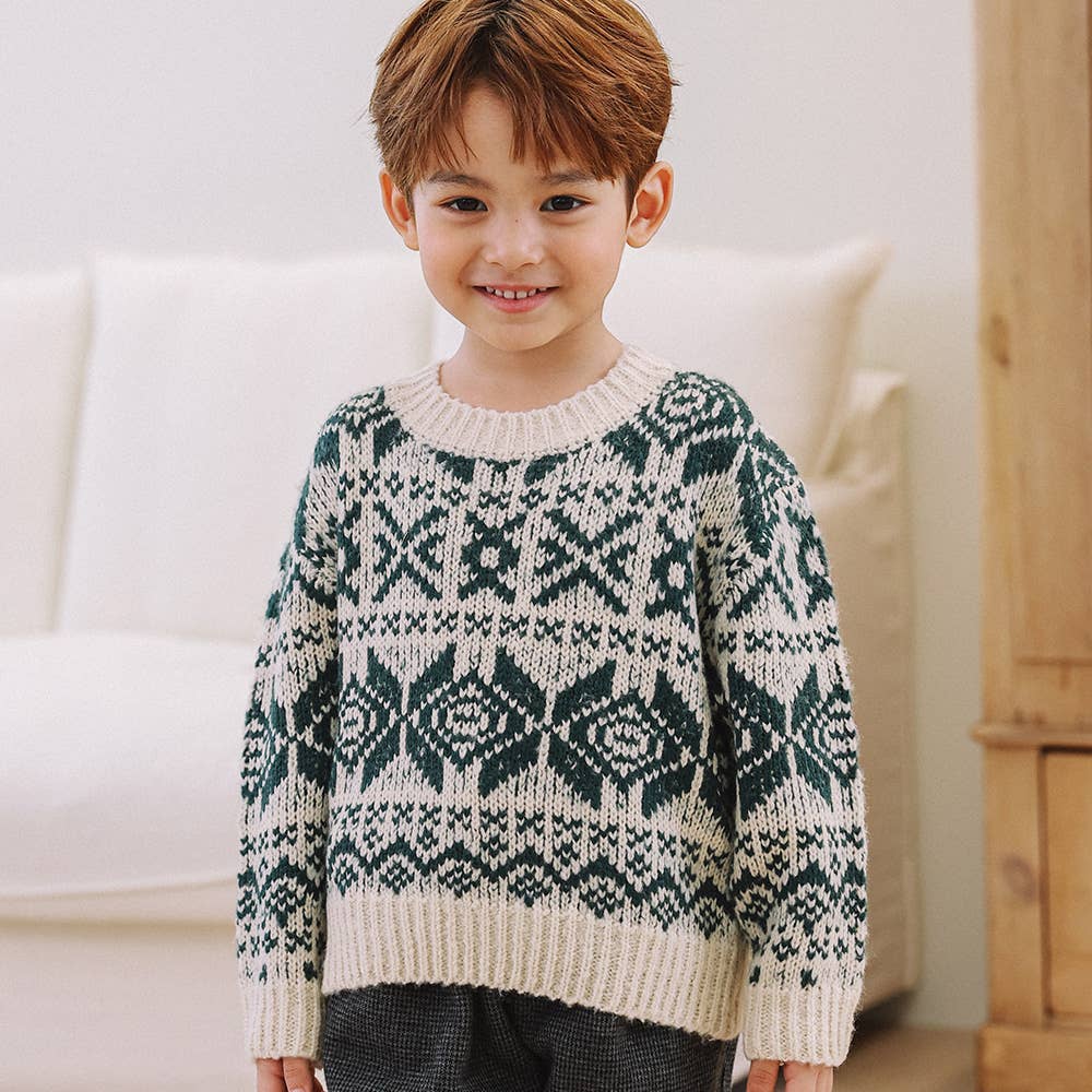 Jerry Nordic Pattern Sweater-Knit Sweater - Kids-ToTo Heros-ToTo Heros l Premium Children's Clothing