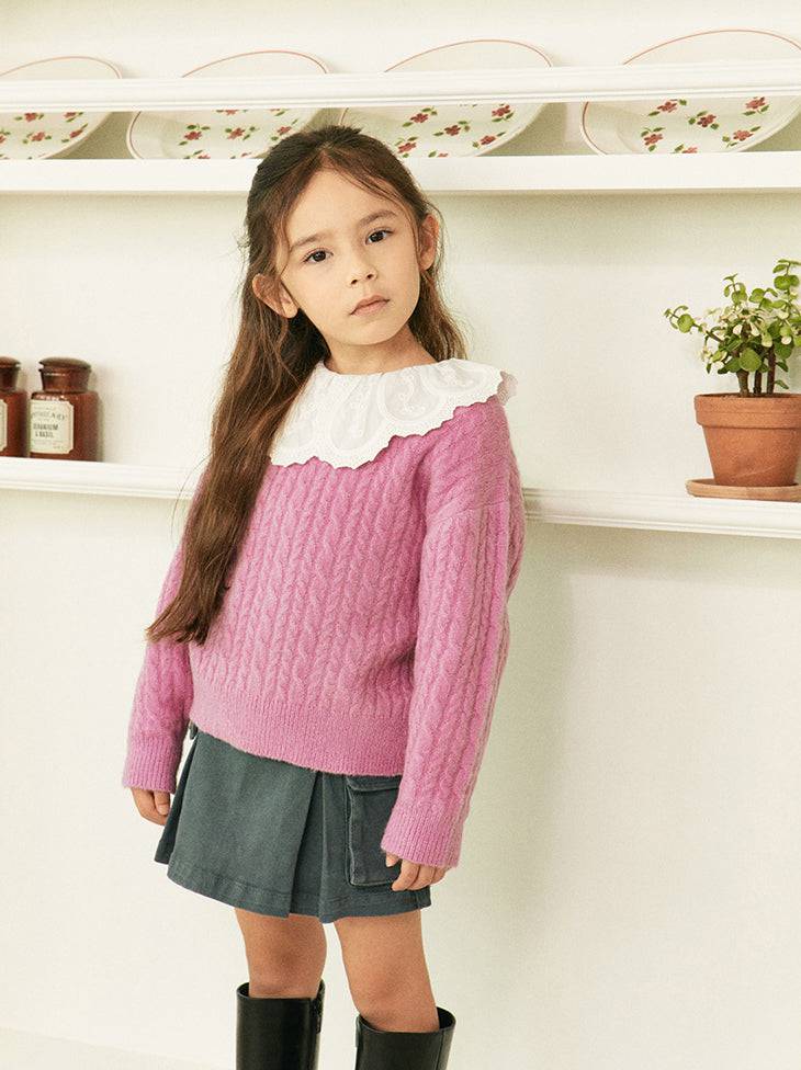 Joy Classic Cable Knit Sweater-Knit Sweater - Kids-ToTo Heros-ToTo Heros l Premium Children&#x27;s Clothing