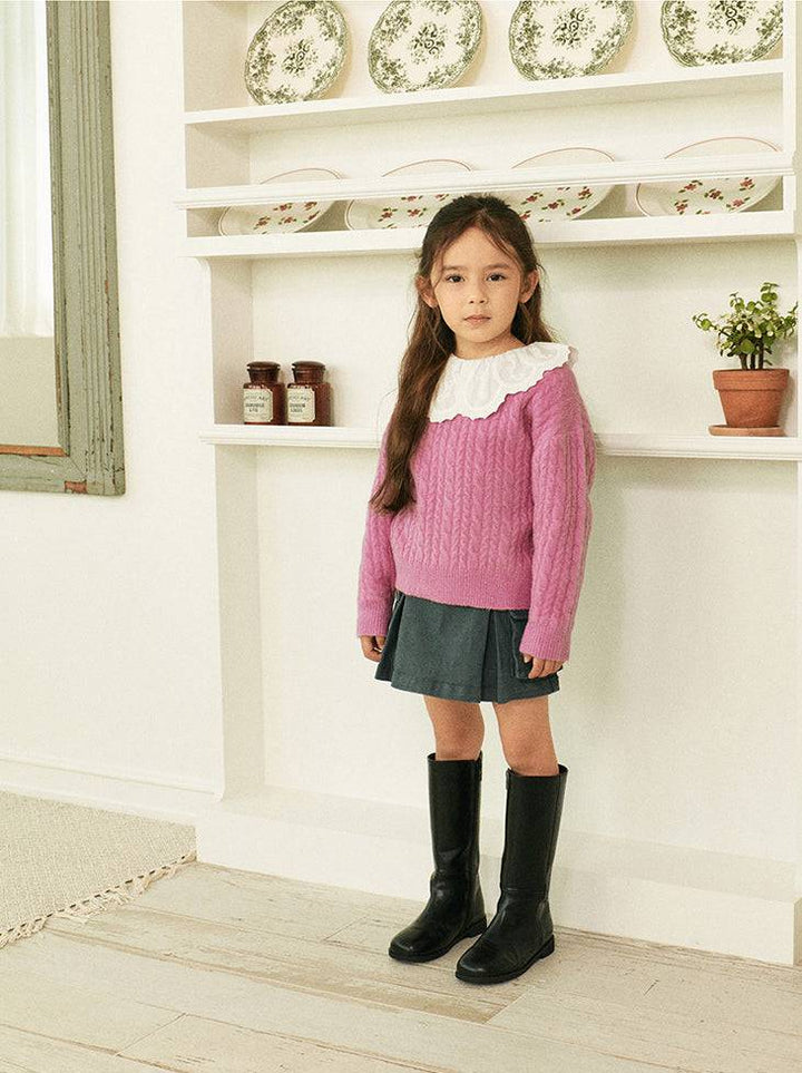 Joy Classic Cable Knit Sweater-Knit Sweater - Kids-ToTo Heros-ToTo Heros l Premium Children&#x27;s Clothing