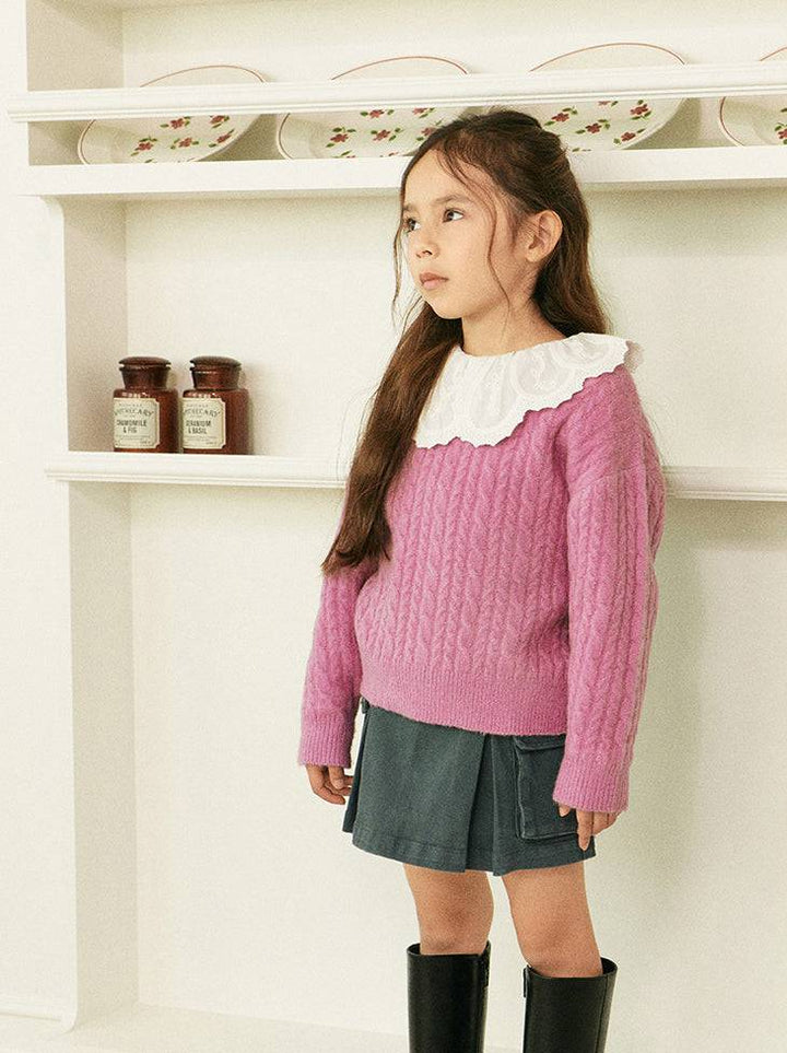 Joy Classic Cable Knit Sweater-Knit Sweater - Kids-ToTo Heros-ToTo Heros l Premium Children&#x27;s Clothing