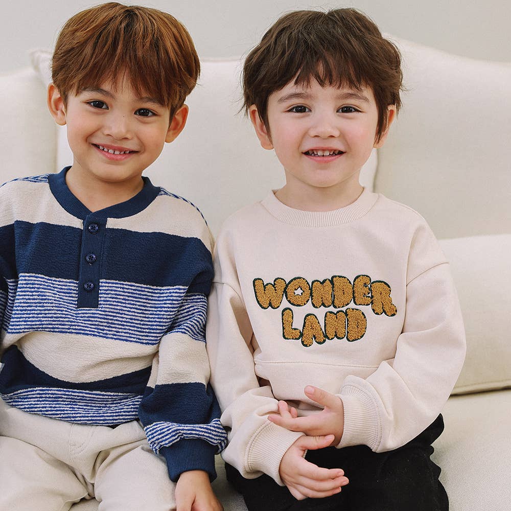 Kai Fleeced Pocket Chenille Lettering Patch Sweatshirt-Sweatshirt - Kids-ToTo Heros-ToTo Heros l Premium Children&#x27;s Clothing