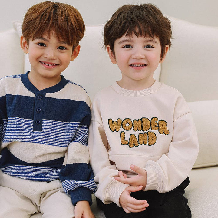 Kai Fleeced Pocket Chenille Lettering Patch Sweatshirt-Sweatshirt - Kids-ToTo Heros-ToTo Heros l Premium Children&#x27;s Clothing
