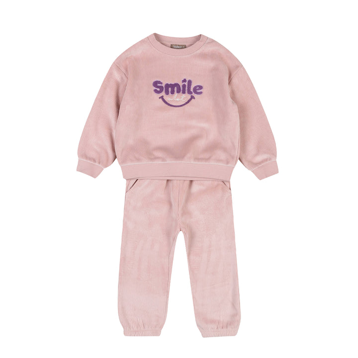 Kayden Velvet Corduroy Sweatshirt & Sweatpants Set-Top & Pant Set - Kids-ToTo Heros-Light Pink-XXS-ToTo Heros l Premium Children&#x27;s Clothing