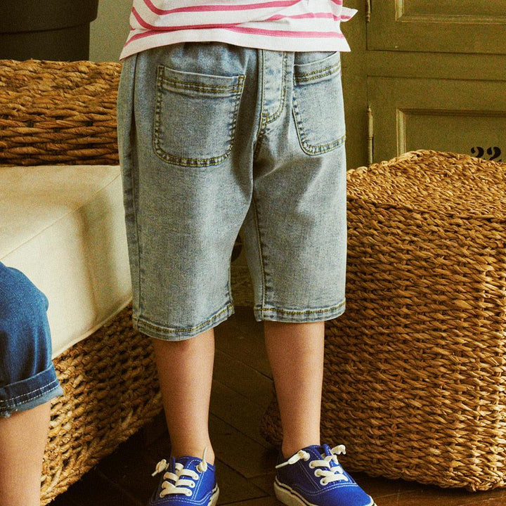 Kent Stretchy Pull-On Baggy-Fit Front-Pocket Denim Shorts-Jeans - Kids-ToTo Heros-