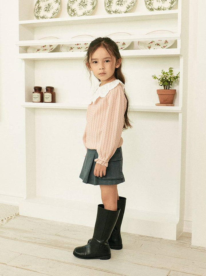 Lauren Lace Collar Ribbed T-Shirt-T-Shirt - Kids-ToTo Heros-ToTo Heros l Premium Children&#x27;s Clothing