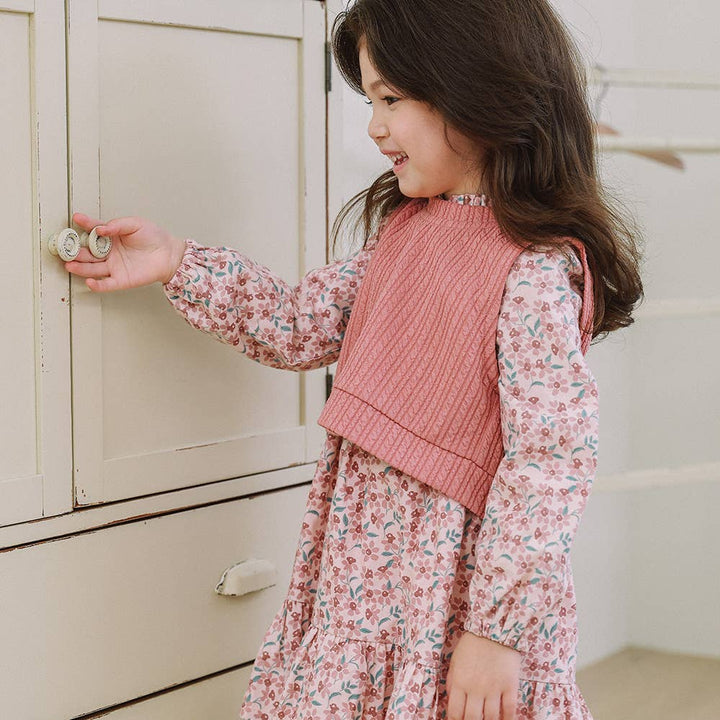 Lilian Layered Floral Dress-Dress - Kids-ToTo Heros-ToTo Heros l Premium Children&#x27;s Clothing