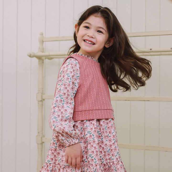 Lilian Layered Floral Dress-Dress - Kids-ToTo Heros-ToTo Heros l Premium Children&#x27;s Clothing