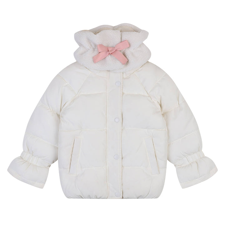 Lucia Neck Warmer Padded Jacket-Puffer Jacket - Kids-ToTo Heros-Cream-XXS-ToTo Heros l Premium Children's Clothing