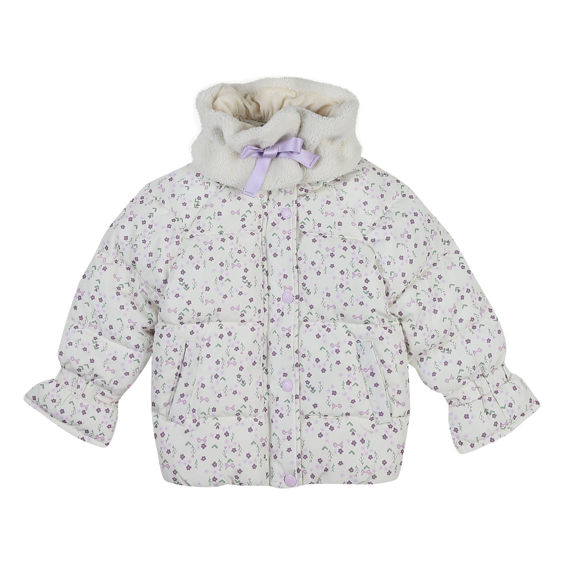 Lucia Neck Warmer Padded Jacket-Puffer Jacket - Kids-ToTo Heros-Light Purple-XXS-ToTo Heros l Premium Children's Clothing