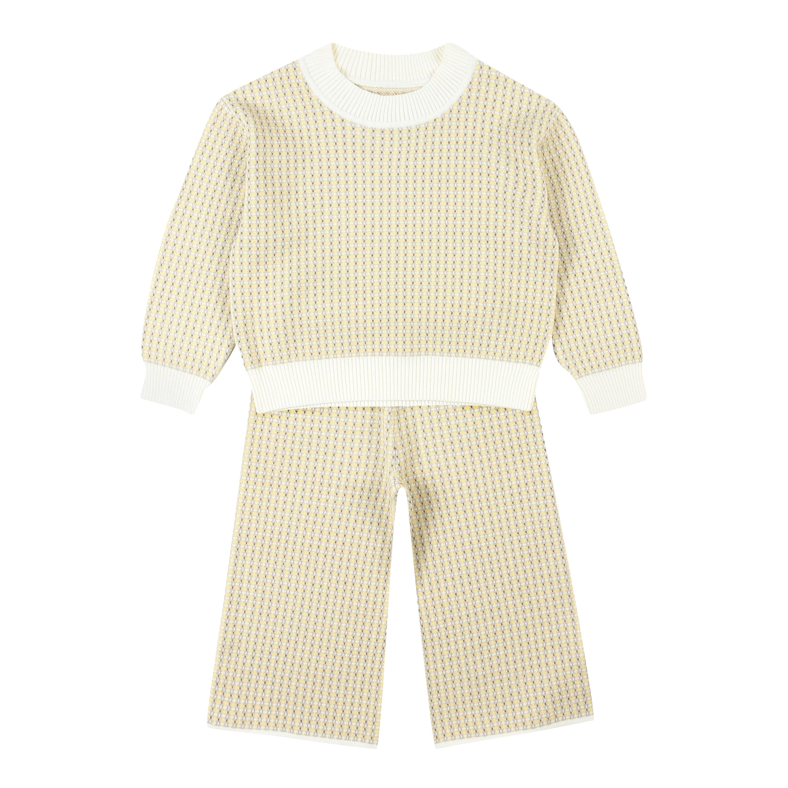Luke Jacquard Knit Top & Pants Set-Top & Pant Set - Kids-ToTo Heros-Yellow-XXS-ToTo Heros l Premium Children&#x27;s Clothing