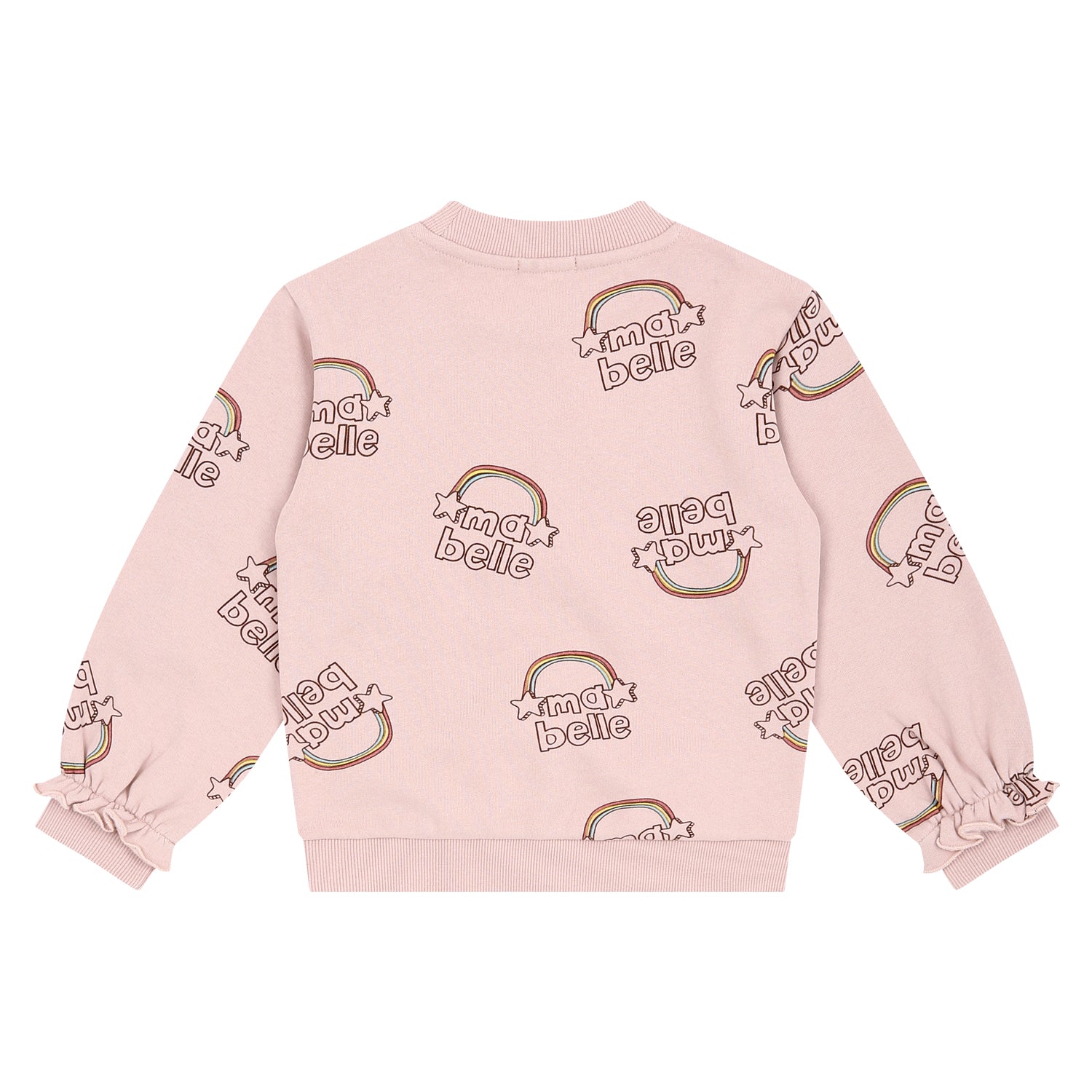 Ma Belle Print Fleeced Ruffle Cuff Sweatshirt-Sweatshirt - Kids-ToTo Heros-ToTo Heros l Premium Children&#x27;s Clothing