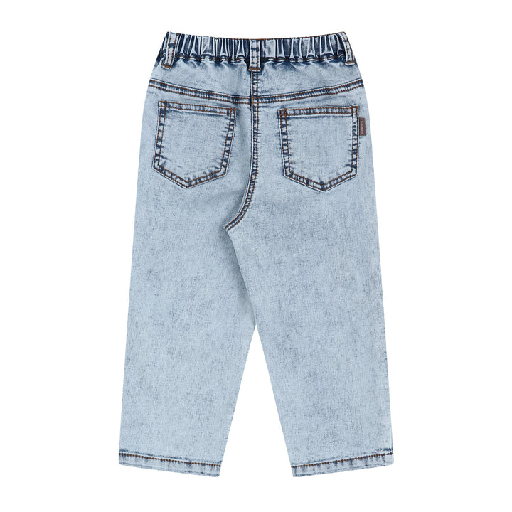 Marina Stretchy Pull-On Cropped Straight Washed Denim Pants-Jeans - Kids-ToTo Heros-