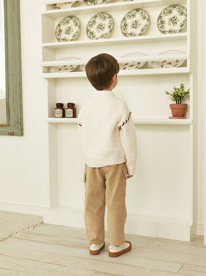 Max Braided Shoulder Cable Knit Sweater-Knit Sweater - Kids-ToTo Heros-ToTo Heros l Premium Children&#x27;s Clothing