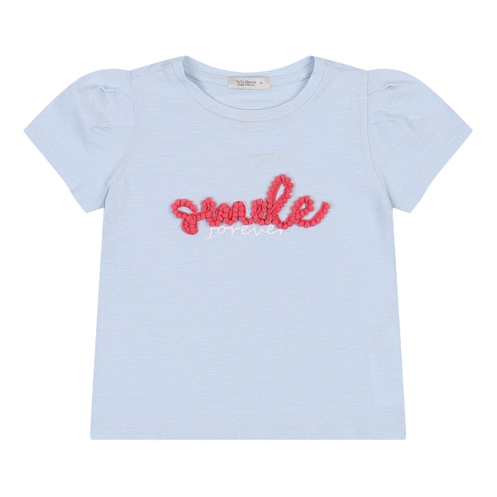 Mazy Smile Lettering Puff Sleeve T-Shirt-T-Shirt - Kids-ToTo Heros-