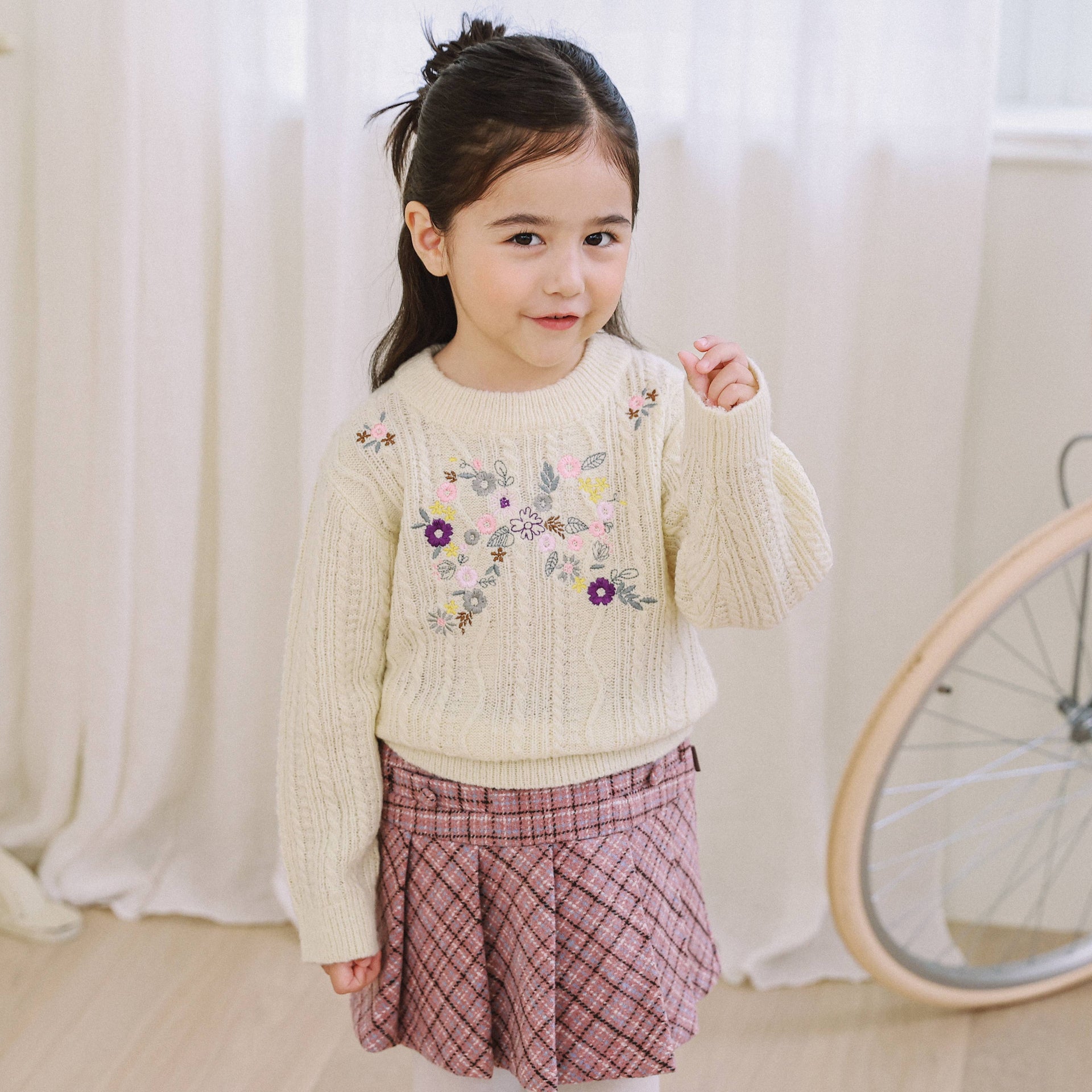 Melanie Embroidery Sweater-Knit Sweater - Kids-ToTo Heros-ToTo Heros l Premium Children&#x27;s Clothing