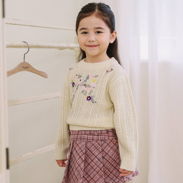 Melanie Embroidery Sweater-Knit Sweater - Kids-ToTo Heros-ToTo Heros l Premium Children&#x27;s Clothing