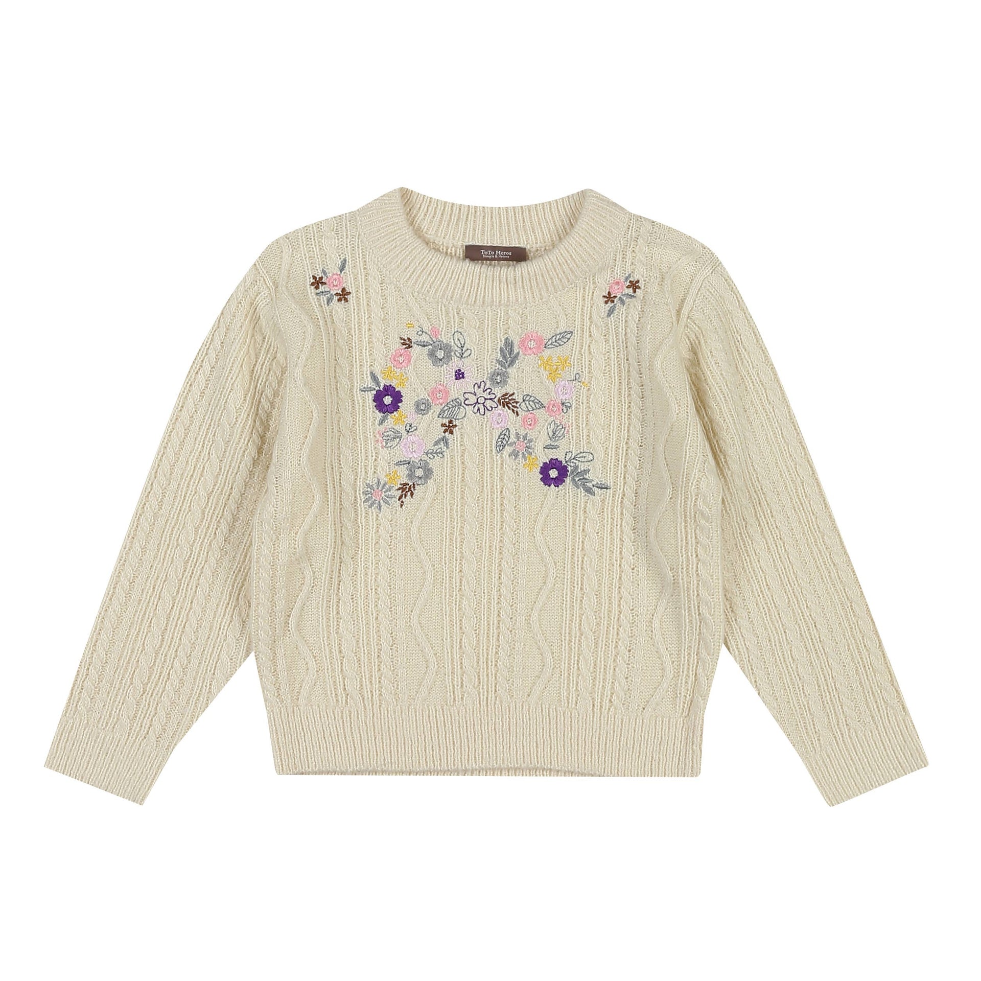 Melanie Embroidery Sweater-Knit Sweater - Kids-ToTo Heros-ToTo Heros l Premium Children&#x27;s Clothing